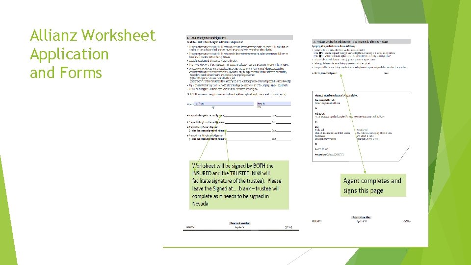 Allianz Worksheet Application and Forms 