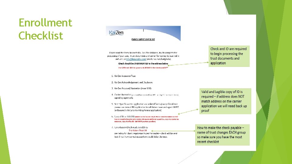 Enrollment Checklist 