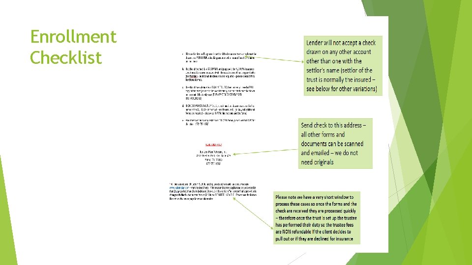 Enrollment Checklist 