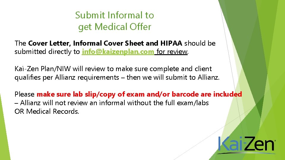 Submit Informal to get Medical Offer The Cover Letter, Informal Cover Sheet and HIPAA