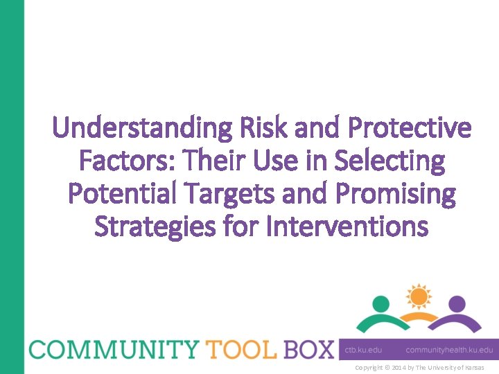 Understanding Risk and Protective Factors: Their Use in Selecting Potential Targets and Promising Strategies
