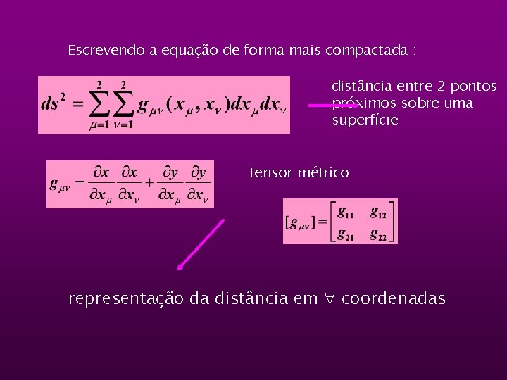 Escrevendo a equação de forma mais compactada : distância entre 2 pontos próximos sobre