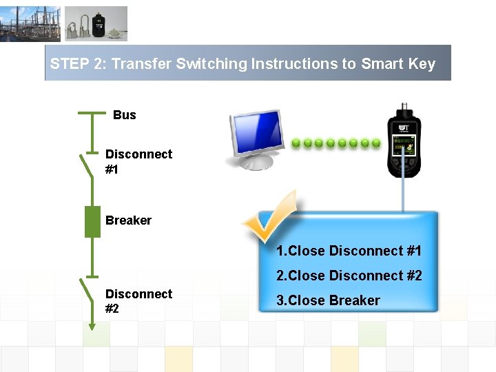 STEP 2: Transfer Switching Instructions to Smart Key Bus Disconnect #1 Breaker 1. Close