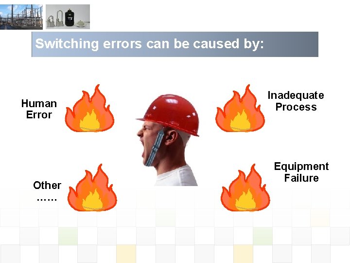 Switching errors can be caused by: Human Error Other …… Inadequate Process Equipment Failure