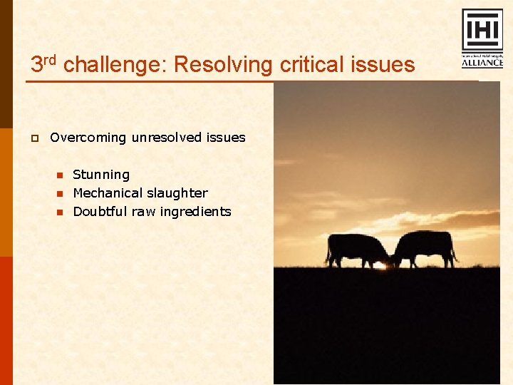 3 rd challenge: Resolving critical issues p Overcoming unresolved issues n n n Stunning