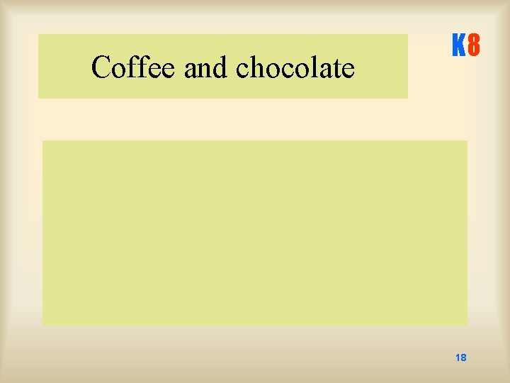 Coffee and chocolate K 8 18 