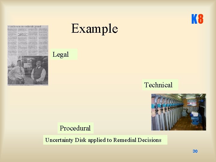 K 8 Example Legal Technical Procedural Uncertainty Disk applied to Remedial Decisions 30 
