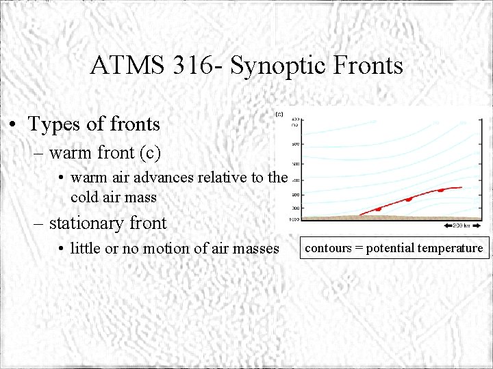 ATMS 316 - Synoptic Fronts • Types of fronts – warm front (c) •