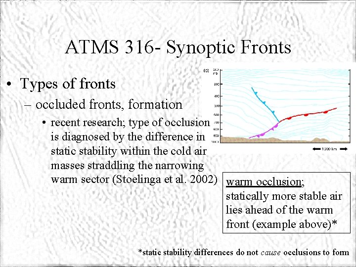 ATMS 316 - Synoptic Fronts • Types of fronts – occluded fronts, formation •