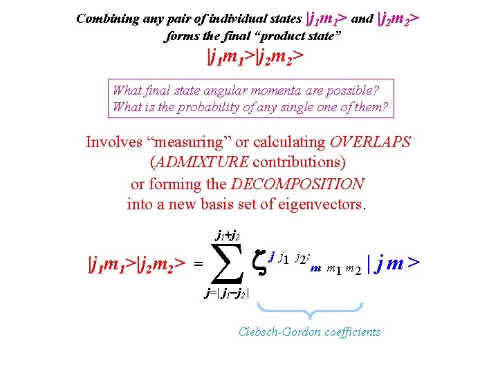 Combining any pair of individual states |j 1 m 1> and forms the final