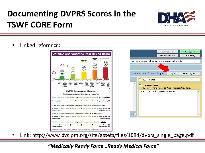 Documenting DVPRS Scores in the TSWF CORE Form • Linked reference: • Link: http: