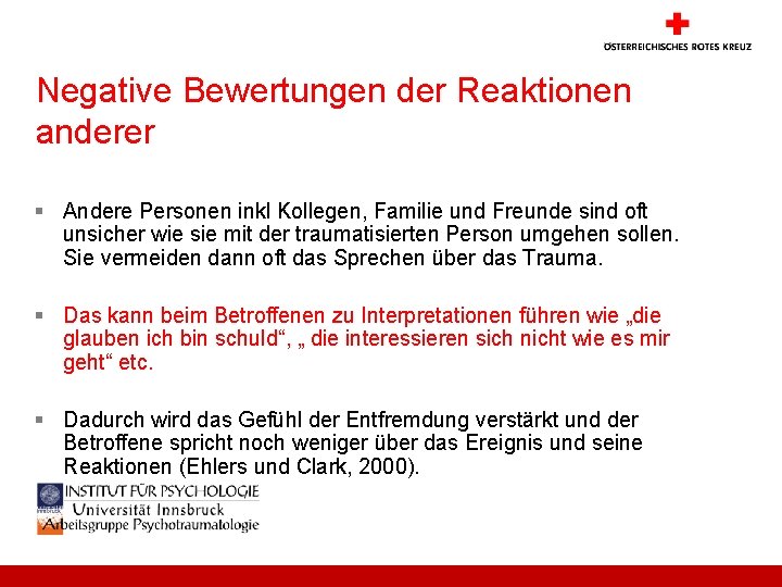 Negative Bewertungen der Reaktionen anderer § Andere Personen inkl Kollegen, Familie und Freunde sind