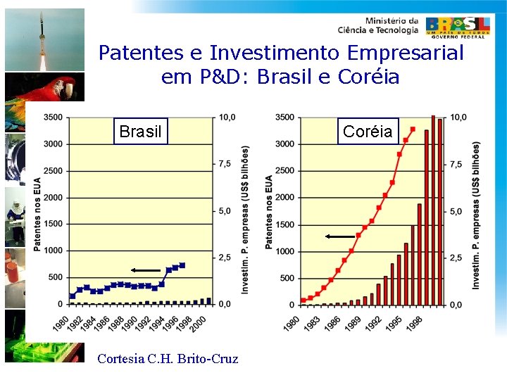 Patentes e Investimento Empresarial em P&D: Brasil e Coréia Brasil Cortesia C. H. Brito-Cruz