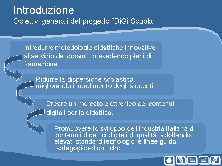 Introduzione Obiettivi generali del progetto “Di. Gi Scuola” Introdurre metodologie didattiche innovative al servizio Introduzione Obiettivi generali del progetto “Di. Gi Scuola” Introdurre metodologie didattiche innovative al servizio
