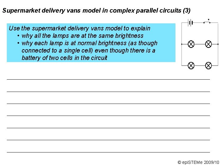 Supermarket delivery vans model in complex parallel circuits (3) Use the supermarket delivery vans