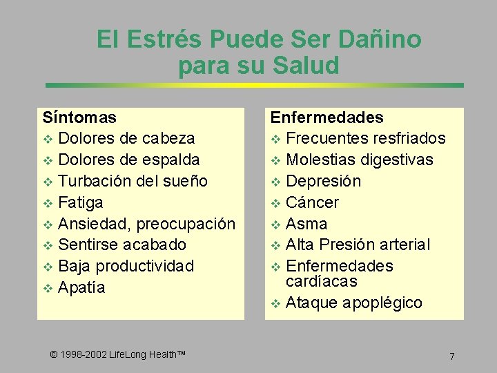 El Estrés Puede Ser Dañino para su Salud Síntomas v Dolores de cabeza v