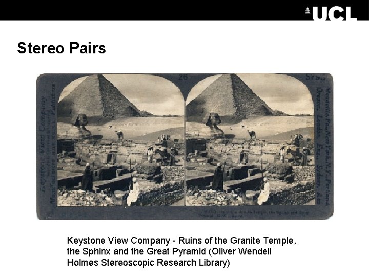 Stereo Pairs Keystone View Company - Ruins of the Granite Temple, the Sphinx and