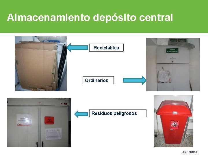 Almacenamiento depósito central Reciclables Ordinarios Residuos peligrosos ARP SURA 