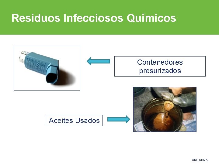 Residuos Infecciosos Químicos Contenedores presurizados Aceites Usados ARP SURA 