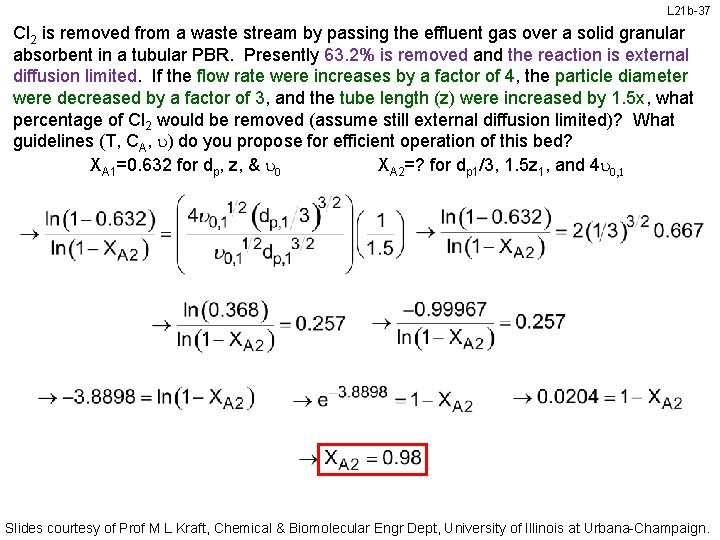 L 21 b-37 Cl 2 is removed from a waste stream by passing the