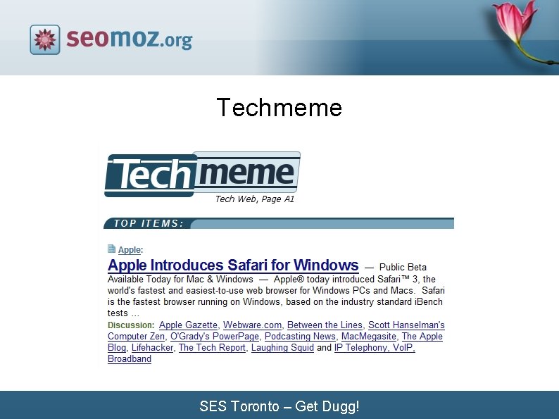 Techmeme SES Toronto – Get Dugg! 