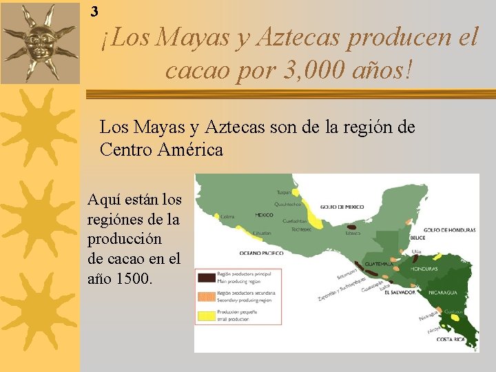 3 ¡Los Mayas y Aztecas producen el cacao por 3, 000 años! Los Mayas