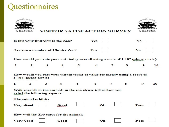 Questionnaires Questionnaires