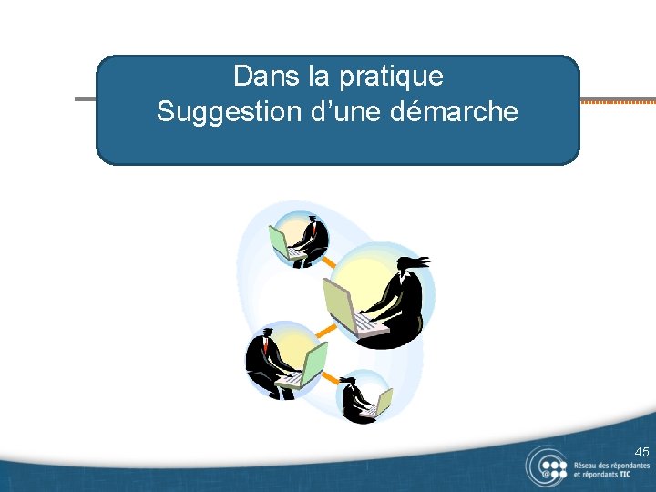 Dans la pratique Suggestion d’une démarche 45 