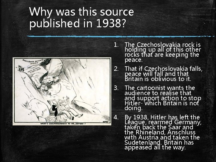 Why was this source published in 1938? 1. The Czechoslovakia rock is holding up
