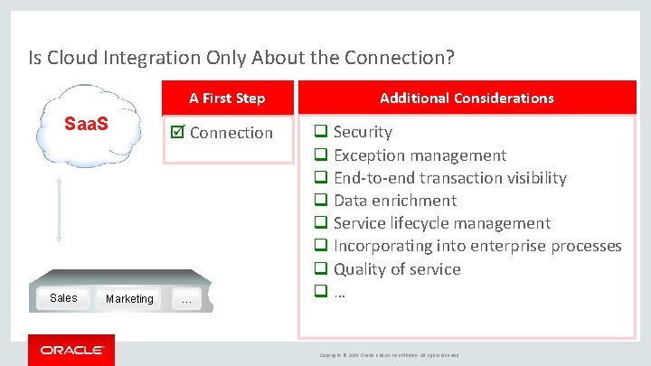 Is Cloud Integration Only About the Connection? A First Step Saa. S Sales Marketing