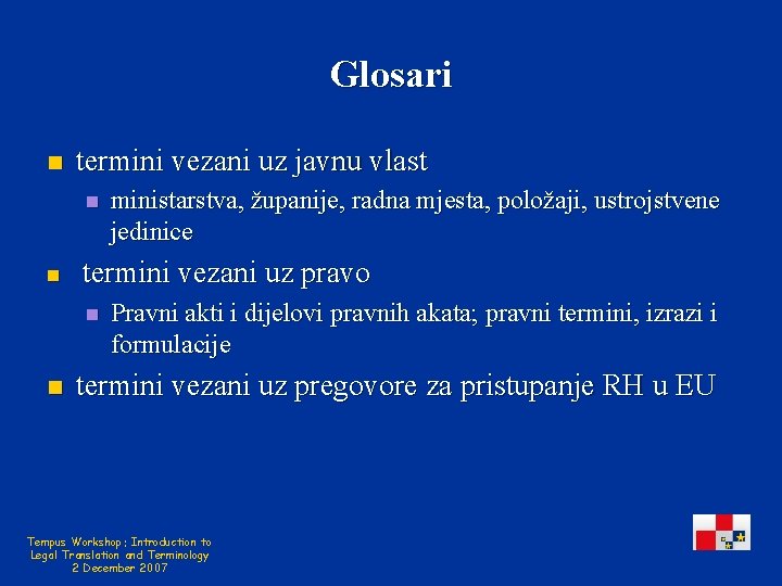 Glosari n termini vezani uz javnu vlast n n termini vezani uz pravo n