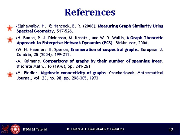 References • Elghawalby, H. , & Hancock, E. R. (2008). Measuring Graph Similarity Using