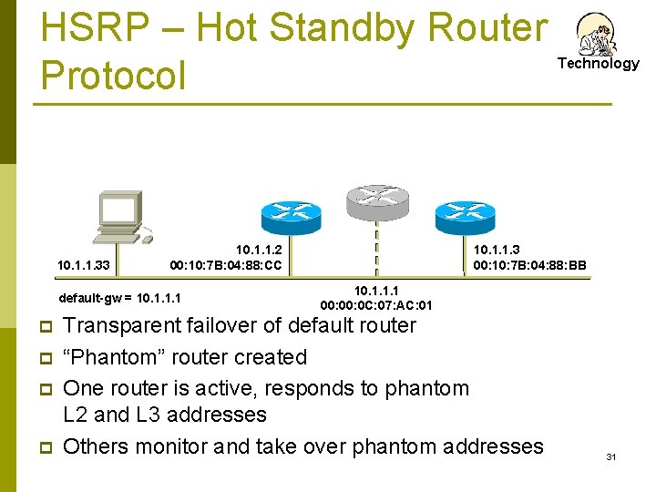 HSRP – Hot Standby Router Protocol 10. 1. 1. 33 10. 1. 1. 2