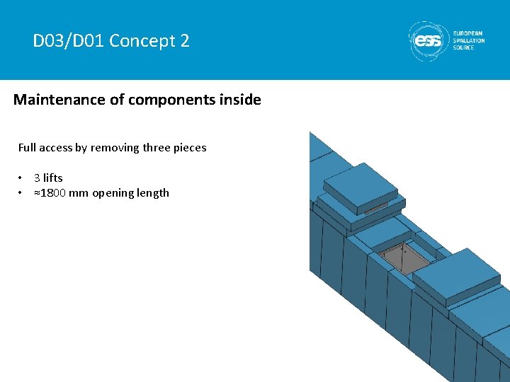 D 03/D 01 Concept 2 Maintenance of components inside Full access by removing three