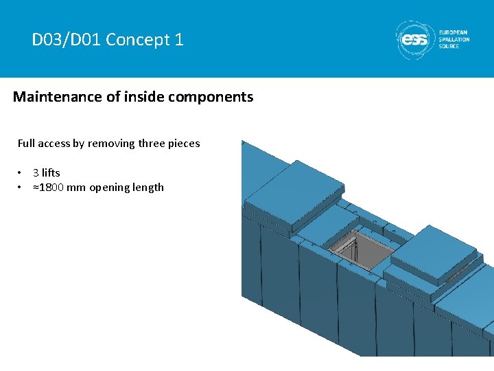 D 03/D 01 Concept 1 Maintenance of inside components Full access by removing three