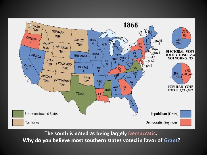 The south is noted as being largely Democratic. Why do you believe most southern The south is noted as being largely Democratic. Why do you believe most southern