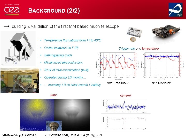 BACKGROUND (2/2) → building & validation of the first MM-based muon telescope • Temperature