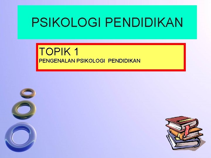 PSIKOLOGI PENDIDIKAN TOPIK 1 PENGENALAN PSIKOLOGI PENDIDIKAN 