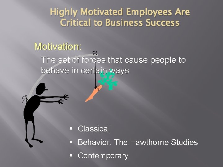 Highly Motivated Employees Are Critical to Business Success Motivation: The set of forces that