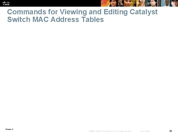 Commands for Viewing and Editing Catalyst Switch MAC Address Tables Chapter 2 © 2007