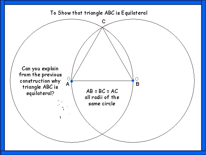 To Show that triangle ABC is Equilateral C Can you explain from the previous