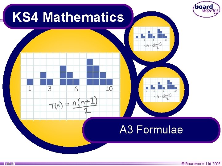 KS 4 Mathematics A 3 Formulae 1 of 40 © Boardworks Ltd 2005 