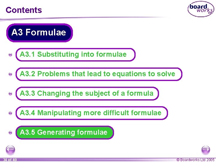 Contents A 3 Formulae A A 3. 1 Substituting into formulae A A 3.