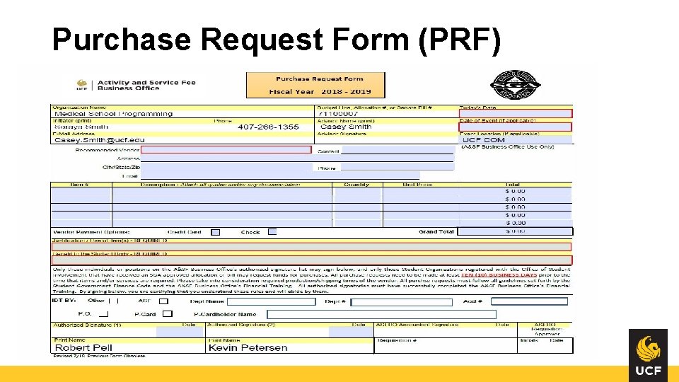 Purchase Request Form (PRF) Purchase Request Form (PRF)