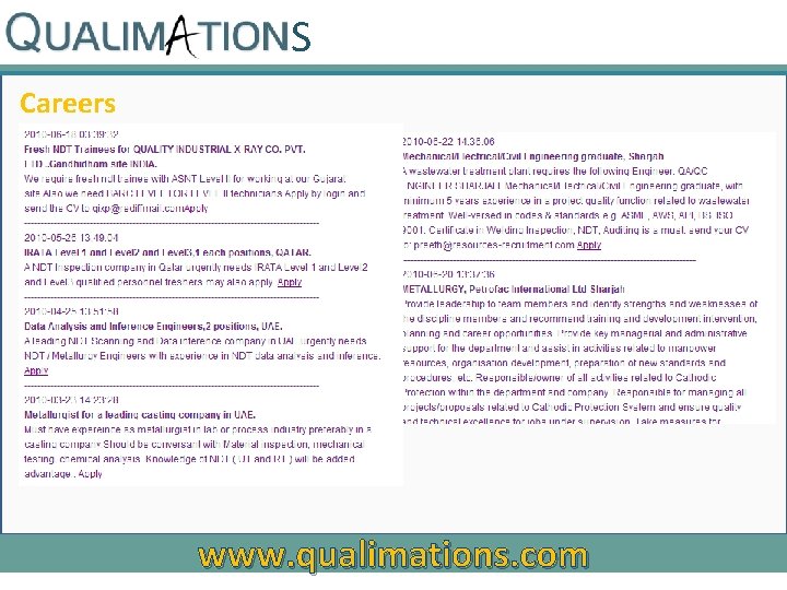 S Careers www. qualimations. com 