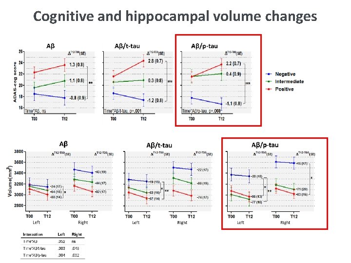 Cognitive and hippocampal volume changes 