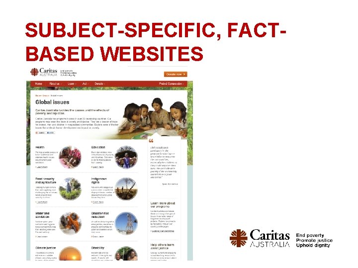 SUBJECT-SPECIFIC, FACTBASED WEBSITES 