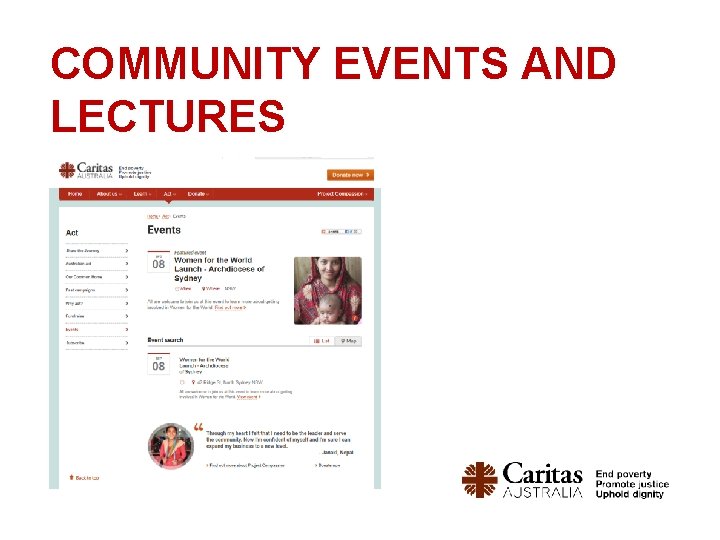 COMMUNITY EVENTS AND LECTURES 