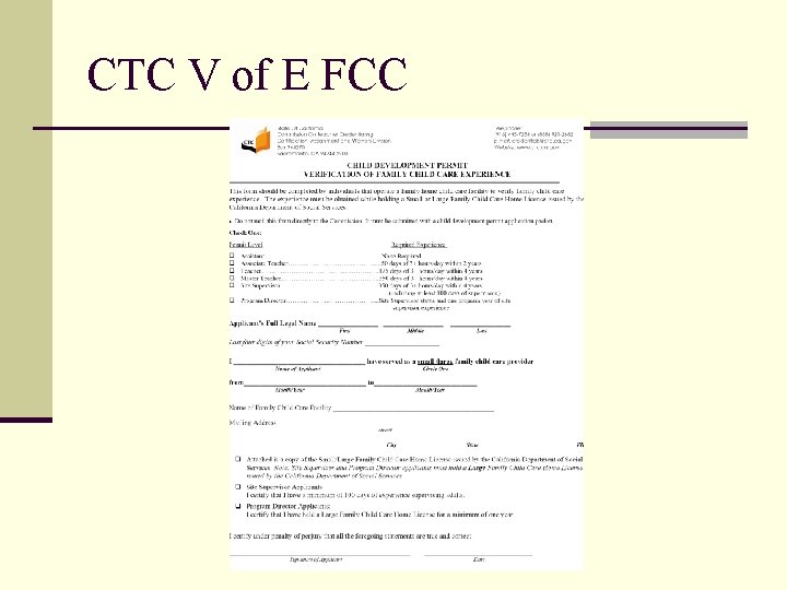 CTC V of E FCC 