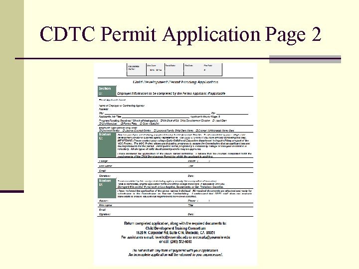 CDTC Permit Application Page 2 